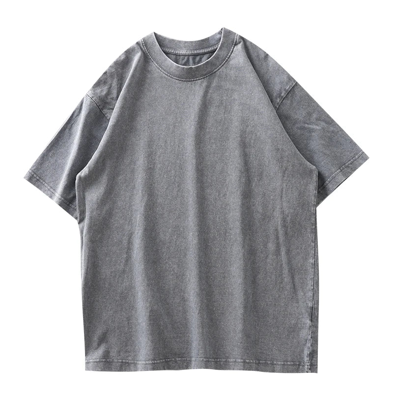 DUKEEN Men's Batiks Vintage Washed T Shirts Summer 100% Cotton Fabric Casual Loose Fit Tops Men's Clothing Multi-Color Option