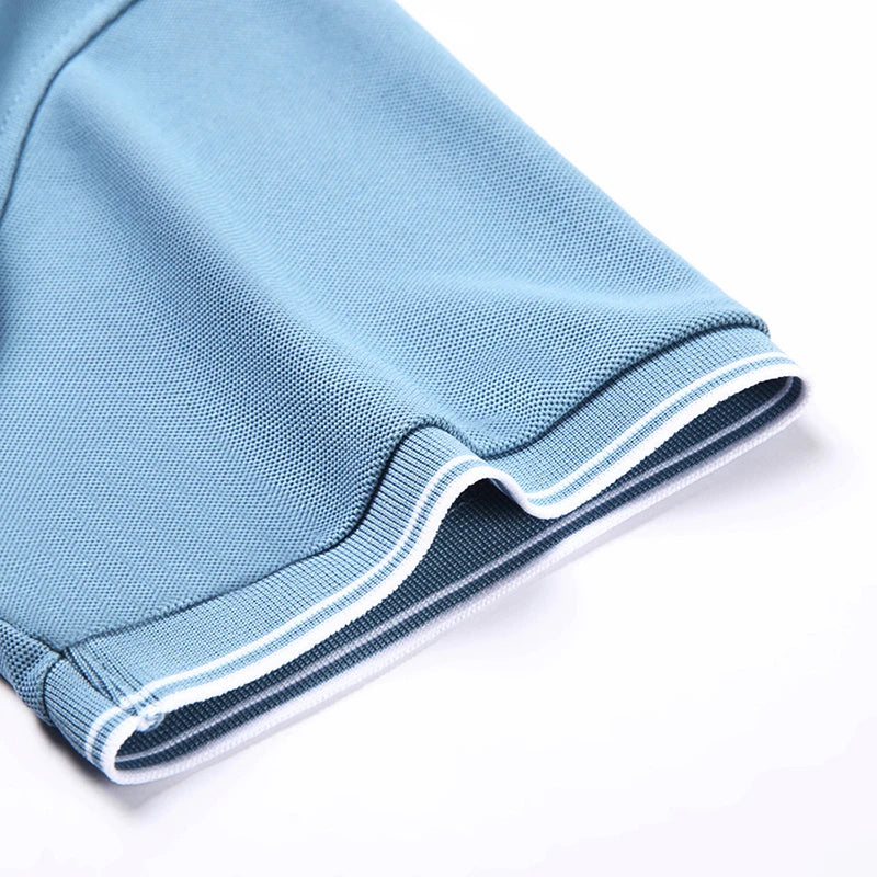 2025 New Men's Business Casual Short Sleeved Shirt Solid Color Polo Shirt Fashionable Breathable Comfortable Versatile Top