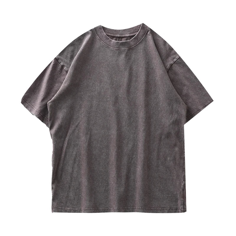 DUKEEN Men's Batiks Vintage Washed T Shirts Summer 100% Cotton Fabric Casual Loose Fit Tops Men's Clothing Multi-Color Option