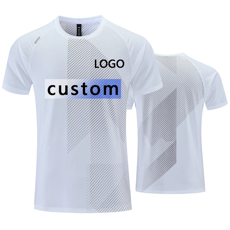 Custom LOGO Sports T-shirts For Men Jogging Shirt Fitness Training Gym Sportswear Casual Outdoor Running Short Sleeve T-shirt