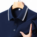 2025 New Men's Business Casual Short Sleeved Shirt Solid Color Polo Shirt Fashionable Breathable Comfortable Versatile Top