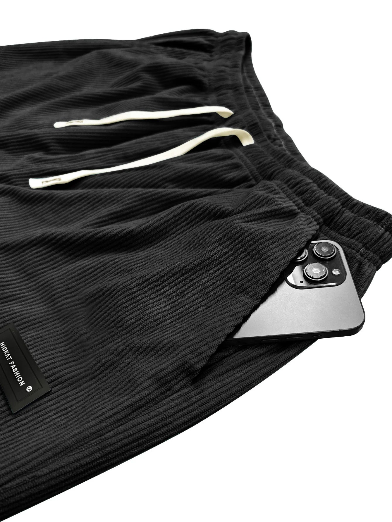 Women's Drawstring Waist Corduroy Straight Leg Casual Pants, Fashion Retro Style Sweatpants For Spring/Autumn