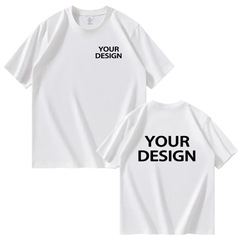 Men's and Women's Cotton T-Shirts Custom Prints Loose Casual Wear Fashion Customize Your Logo Pattern Short Sleeve Camisole Vest