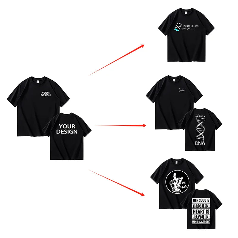 Men's and Women's Cotton T-Shirts Custom Prints Loose Casual Wear Fashion Customize Your Logo Pattern Short Sleeve Camisole Vest