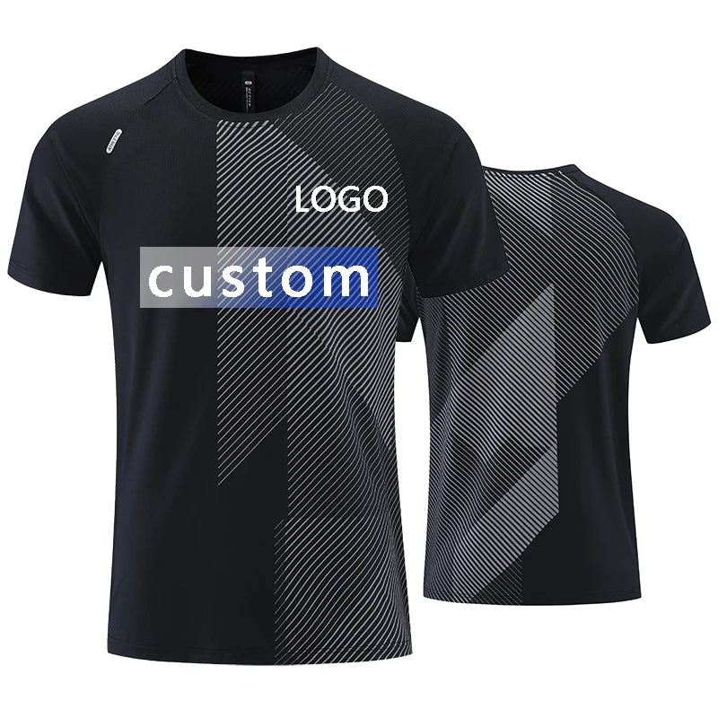 Custom LOGO Sports T-shirts For Men Jogging Shirt Fitness Training Gym Sportswear Casual Outdoor Running Short Sleeve T-shirt