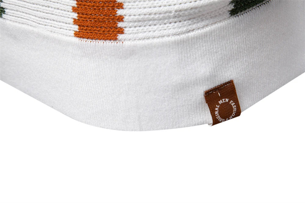 AIOPESON Men's Ribbed Knit Polo Shirt For Breathable Striped Casual Wear with Comfortable Collar High quality Male Polo Shirt